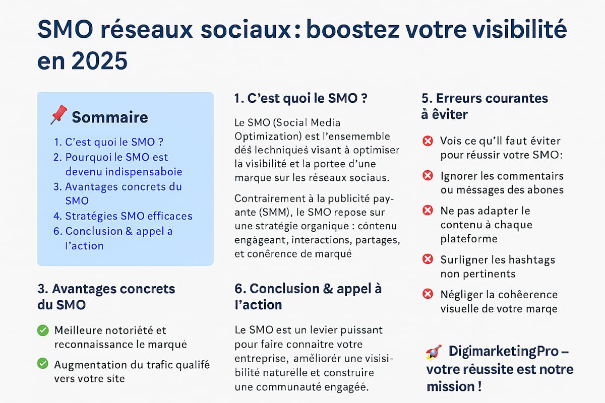 Optimisation SMO réseaux sociaux pour entreprise